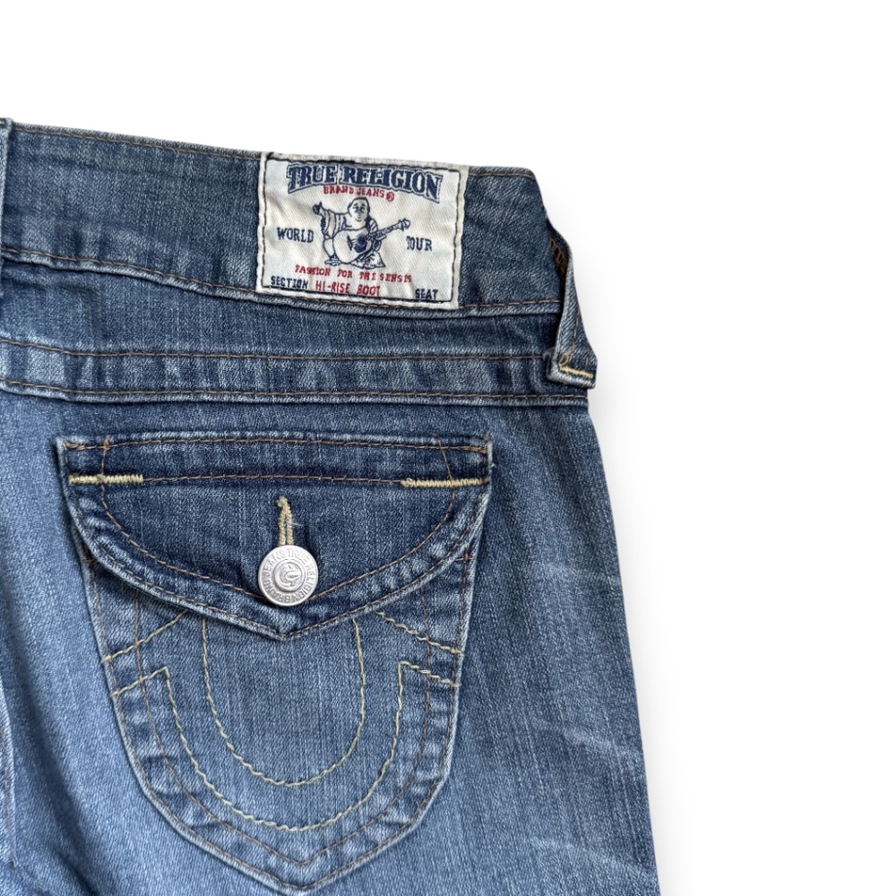 TRUE RELIGION plain wash straight leg jeans blue size 28 - Picture 8 of 15